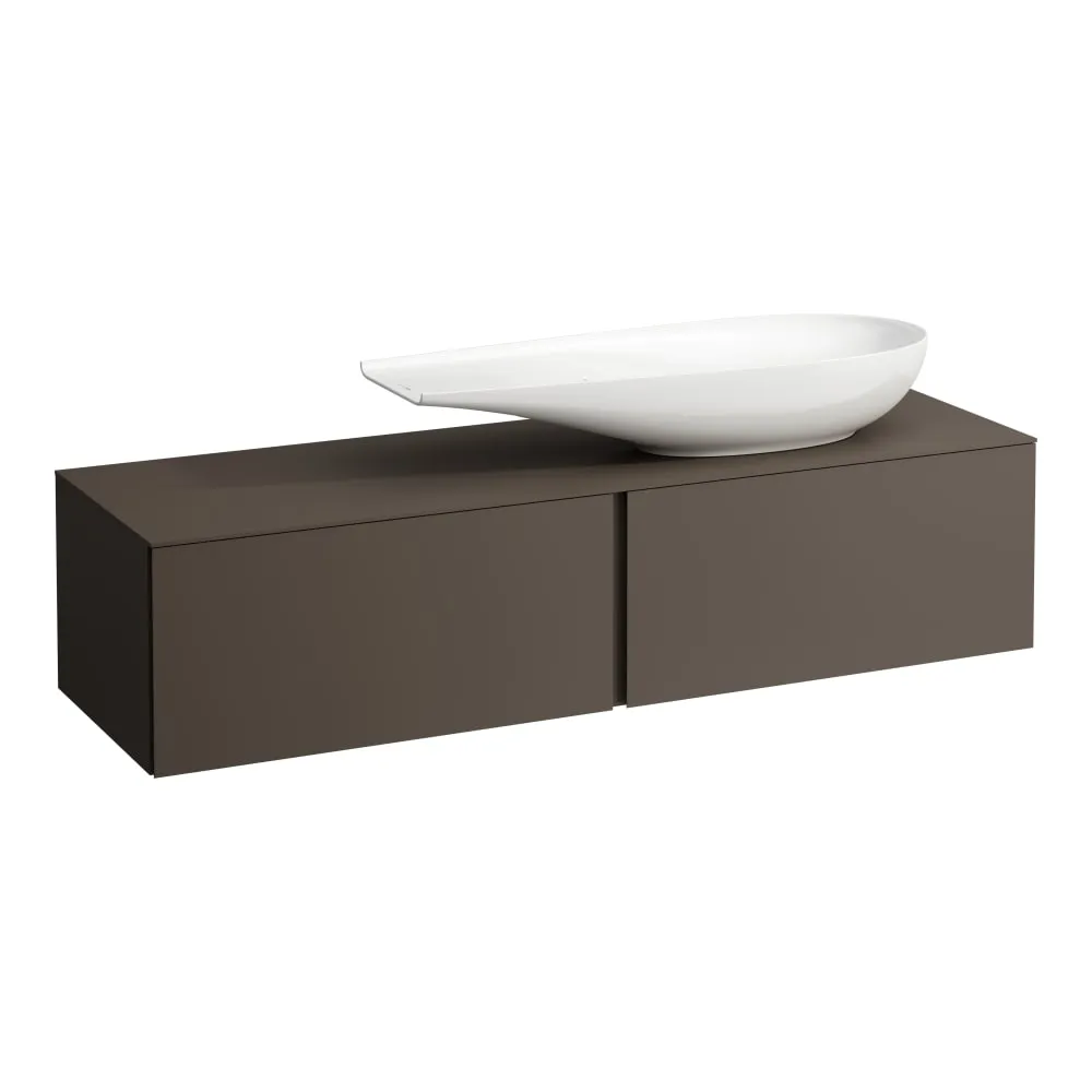 LAUFEN ILBAGNOALESSI Zásuvkový element 1600, se 2 zásuvkami, s výřezem vpravo, pro umyvadlo H818974 1600 x 500 x 370 mm #H4303430974291 - 429 - Tmavě hnědá