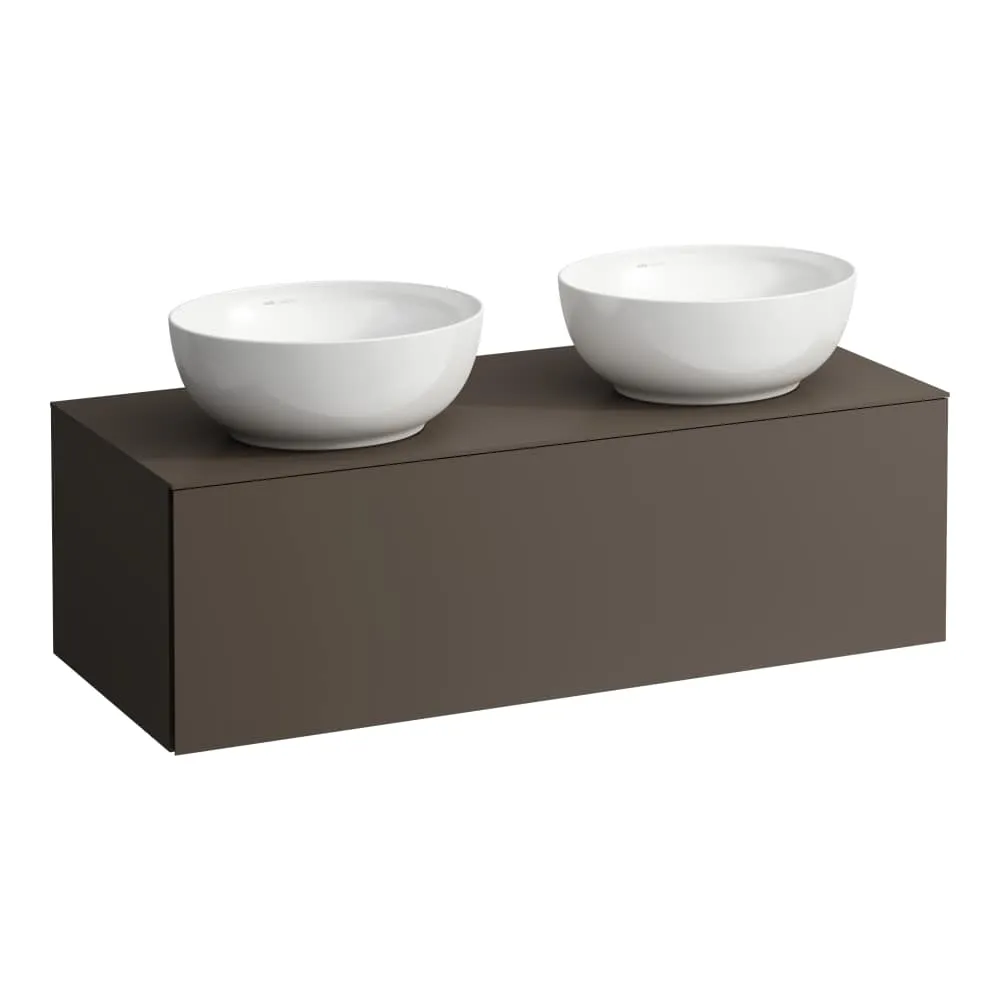 LAUFEN ILBAGNOALESSI Zásuvkový element 1200, s jednou zásuvkou, s výřezem vlevo a vpravo, pro umyvadlo H818975/6 1200 x 500 x 370 mm #H4303140974291 - 429 - Tmavě hnědá