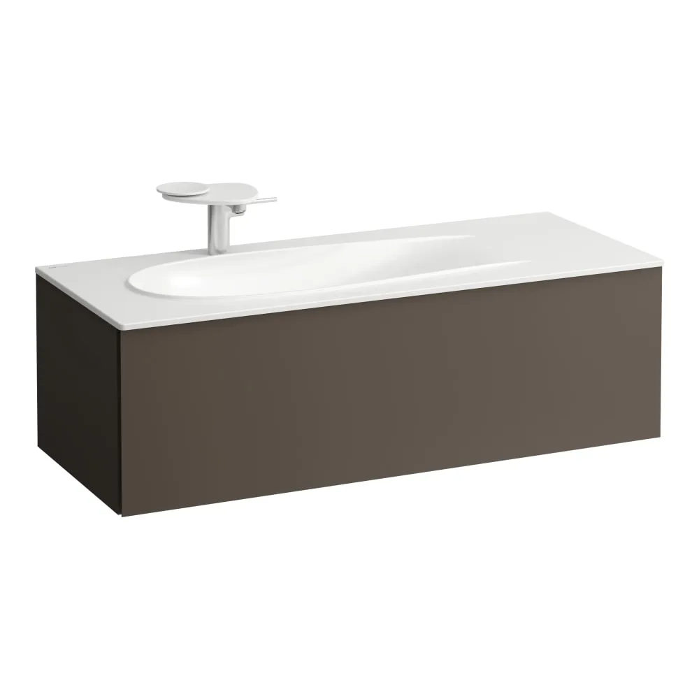 LAUFEN ILBAGNOALESSI Skříňka pod umyvadlo 1200, s 1 zásuvkou, s výřezem pro sifon vlevo, pro umyvadlo H817979 1195 x 490 x 365 mm #H4304410974291 - 429 - Tmavě hnědá