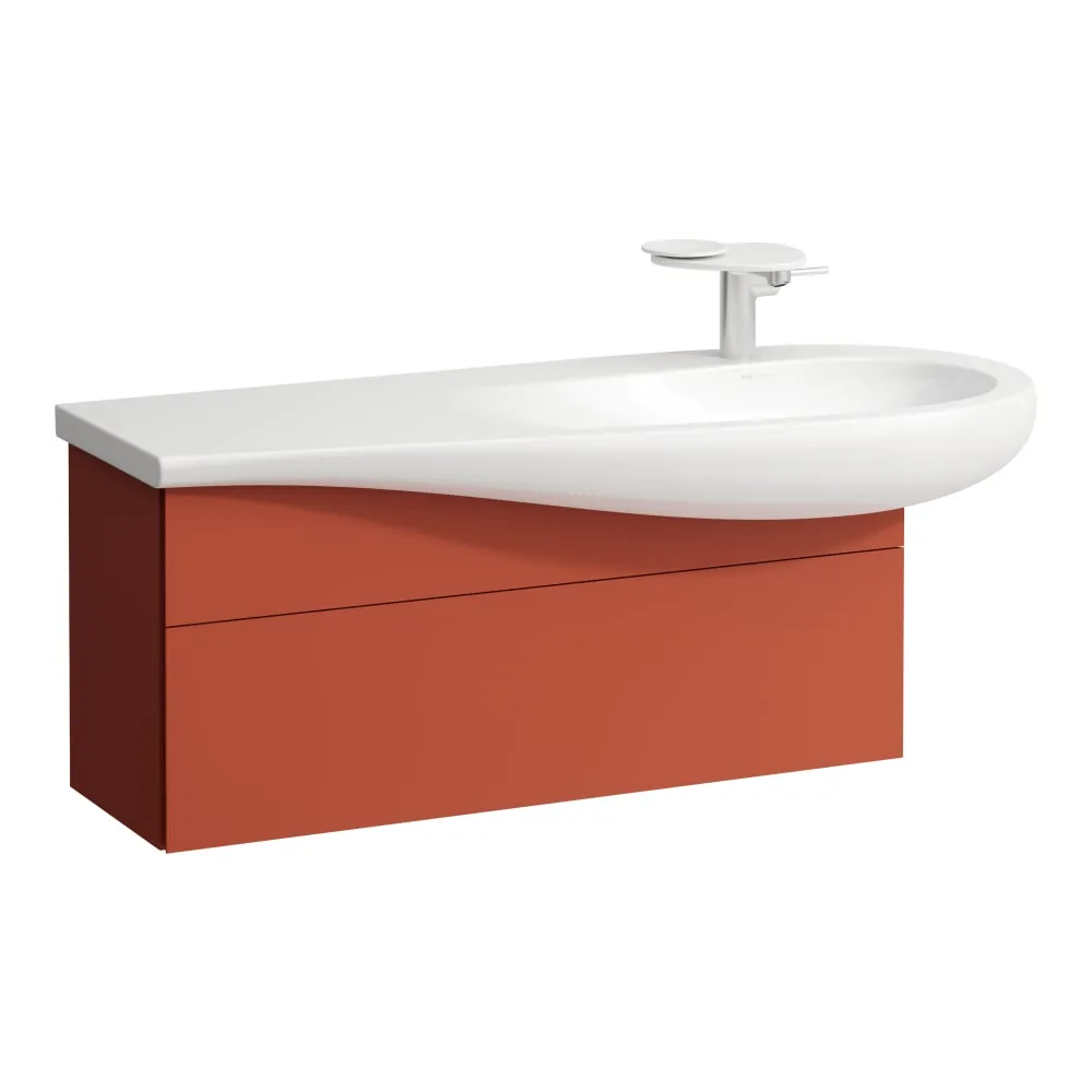 LAUFEN ILBAGNOALESSI Skříňka pod umyvadlo 1200, s 1 zásuvkou, s výřezem pro sifon vpravo, pro umyvadlo H814974 995 x 320 x 340 mm #H4304310972691 - 269 - Terracotta