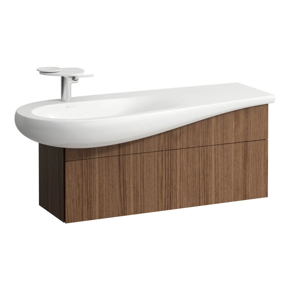 LAUFEN ILBAGNOALESSI Skříňka pod umyvadlo 1200, s 1 zásuvkou, s výřezem pro sifon vlevo, pro umyvadlo H814973 995 x 320 x 340 mm #H4304210976301 - 630 - Noce canaletto - Dřevěná dýha