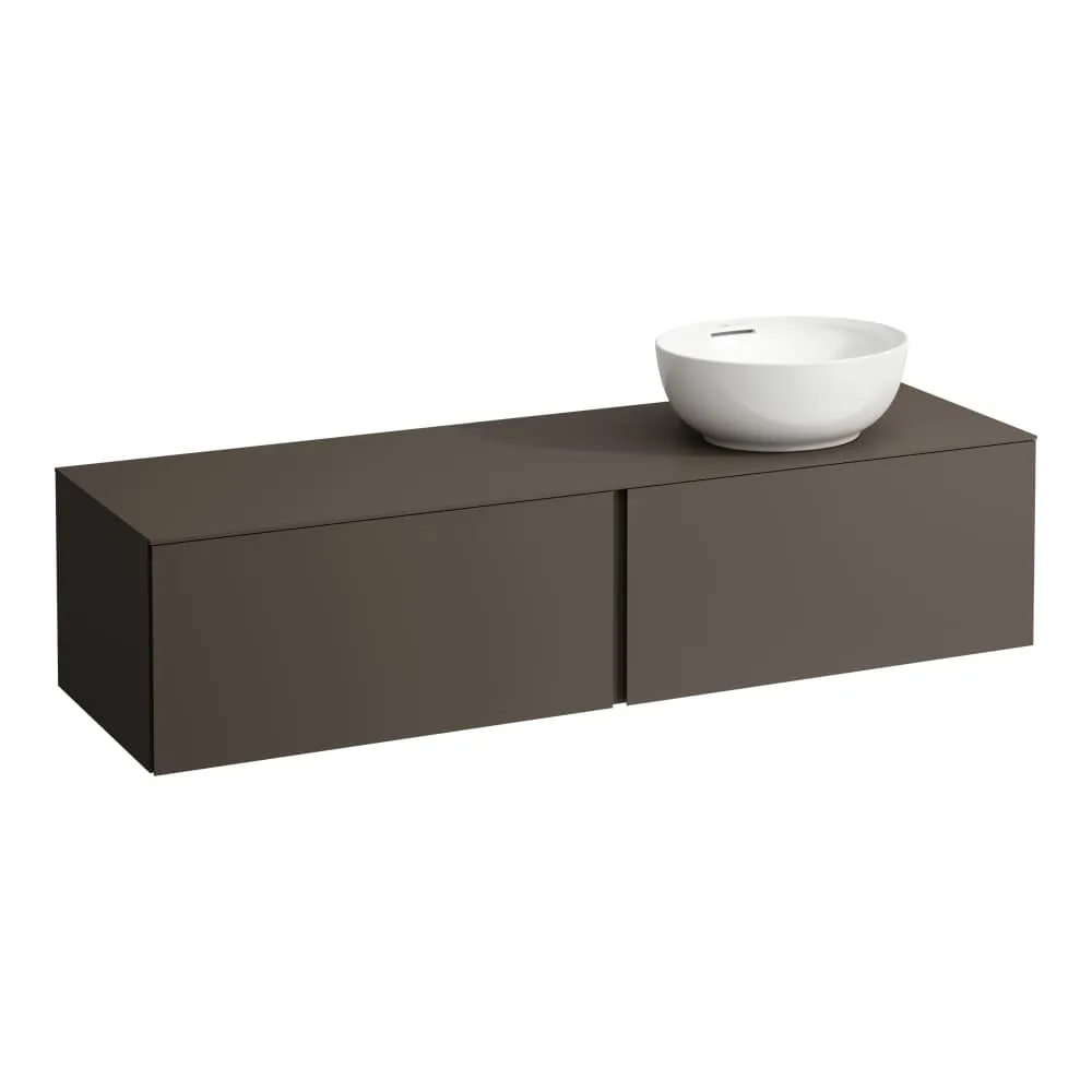 LAUFEN ILBAGNOALESSI Zásuvkový element 1600, se 2 zásuvkami, s výřezem vpravo, pro umyvadlo H818975/6, H818977/8 1600 x 500 x 370 mm #H4303530974291 - 429 - Tmavě hnědá
