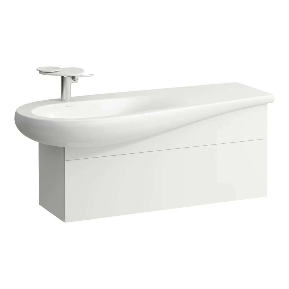 LAUFEN ILBAGNOALESSI Skříňka pod umyvadlo 1200, s 1 zásuvkou, s výřezem pro sifon vlevo, pro umyvadlo H814973 995 x 320 x 340 mm #H4304210972601 - 260 - Bílá mat