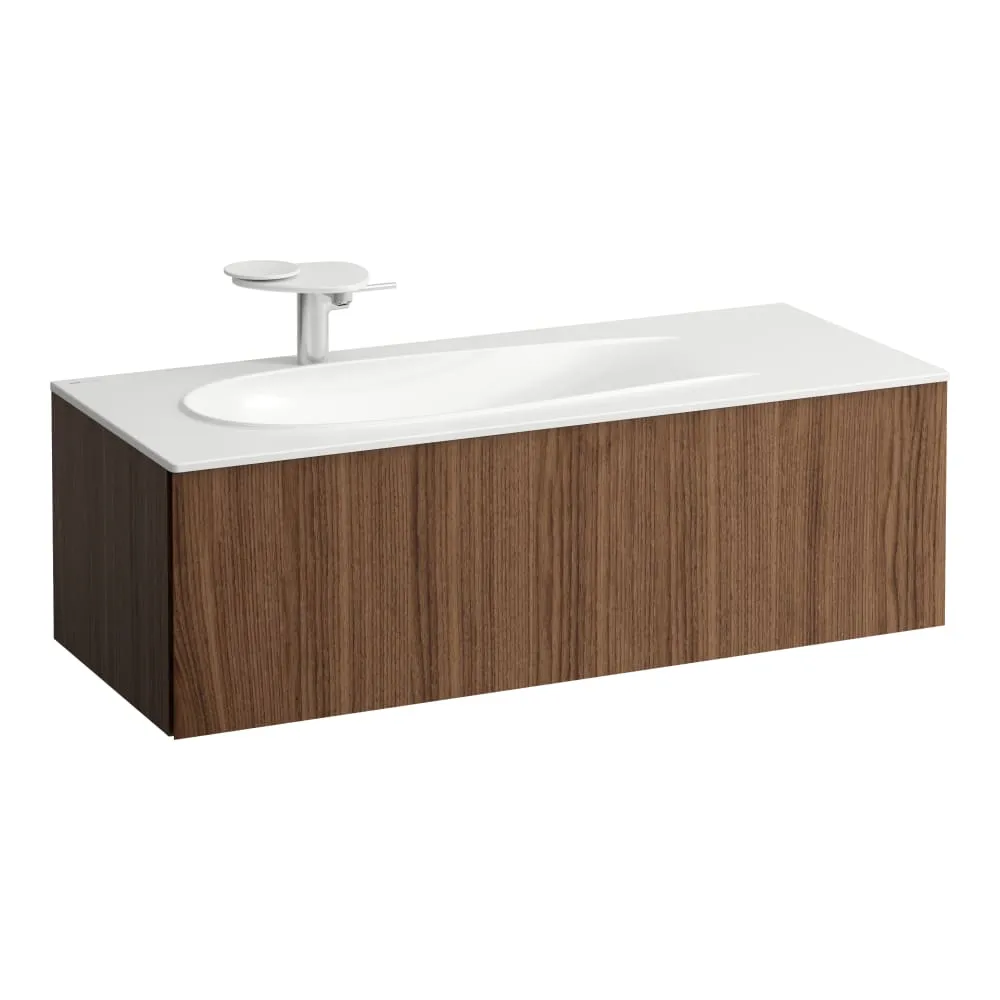 LAUFEN ILBAGNOALESSI Skříňka pod umyvadlo 1200, s 1 zásuvkou, s výřezem pro sifon vlevo, pro umyvadlo H817979 1195 x 490 x 365 mm #H4304410976301 - 630 - Noce canaletto - Dřevěná dýha