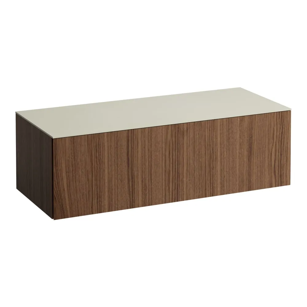 LAUFEN ILBAGNOALESSI Zásuvkový element 1200, s 1 zásuvkou, bez výřezu, s vrchní deskou Calce Avorio 1200 x 500 x 370 mm #H4313000976301 - 630 - Noce canaletto - Dřevěná dýha