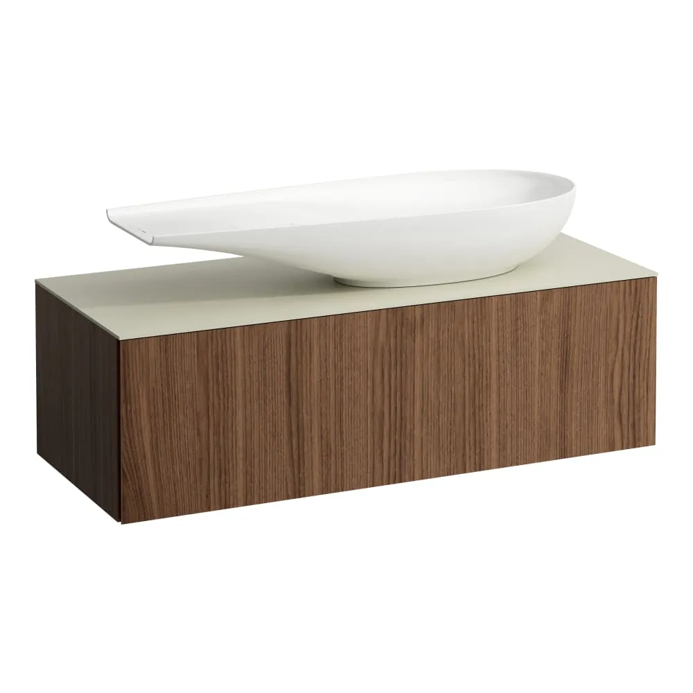 LAUFEN ILBAGNOALESSI Zásuvkový element 1200, s jednou zásuvkou, s výřezem vpravo, s vrchní deskou Calce Avorio, pro umyvadlo H818974 1200 x 500 x 370 mm #H4313230976301 - 630 - Noce canaletto - Dřevěná dýha