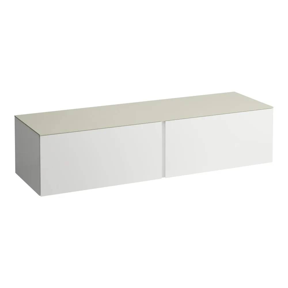 LAUFEN ILBAGNOALESSI Zásuvkový element 1600, se 2 zásuvkami, bez výřezu, s vrchní deskou Calce Avorio 1600 x 500 x 370 mm #H4313300972601 - 260 - Bílá mat
