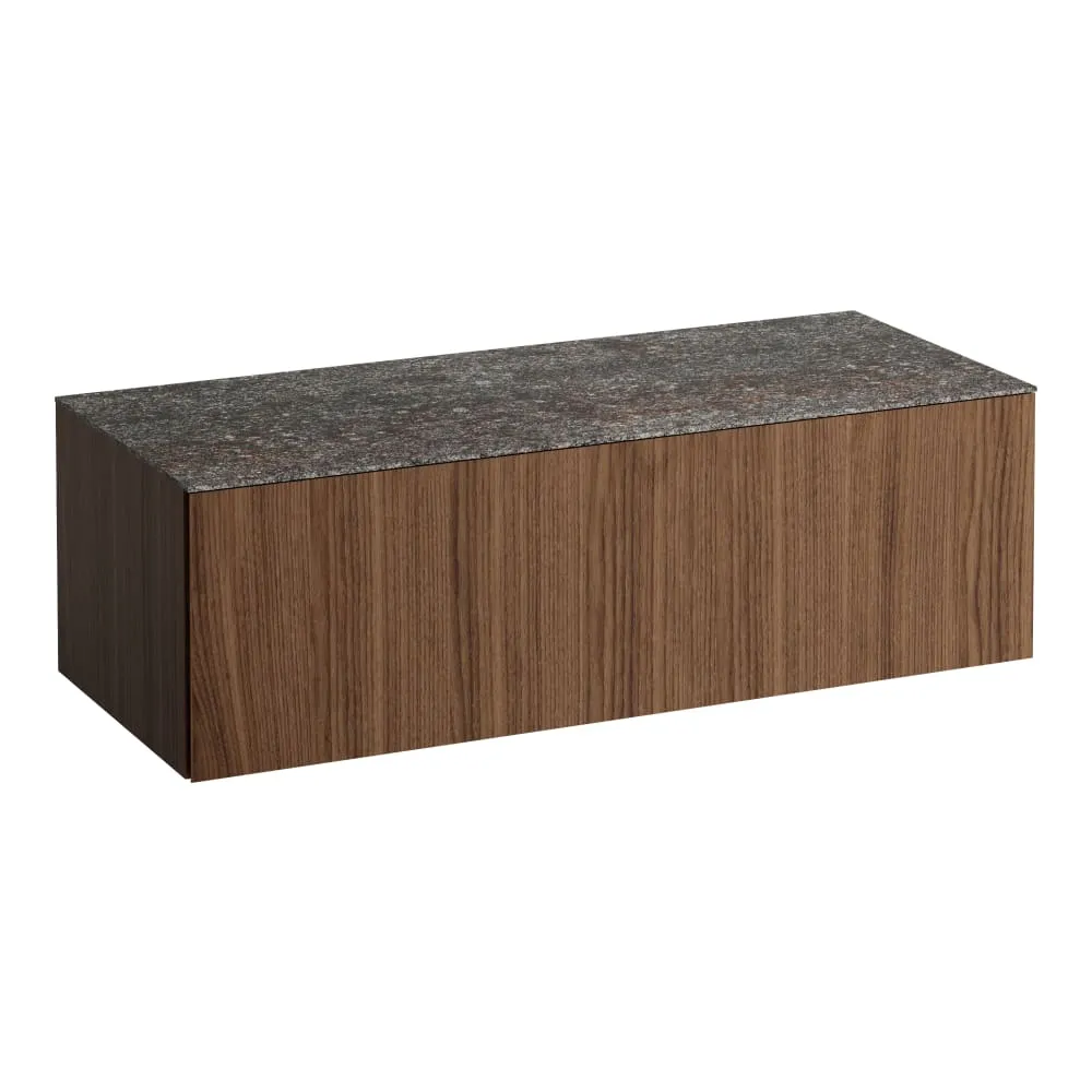 LAUFEN ILBAGNOALESSI Zásuvkový element 1200, s jednou zásuvkou, bez výřezu, s vrchní deskou Marrone Naturale 1200 x 500 x 370 mm #H4323000976301 - 630 - Noce canaletto - Dřevěná dýha