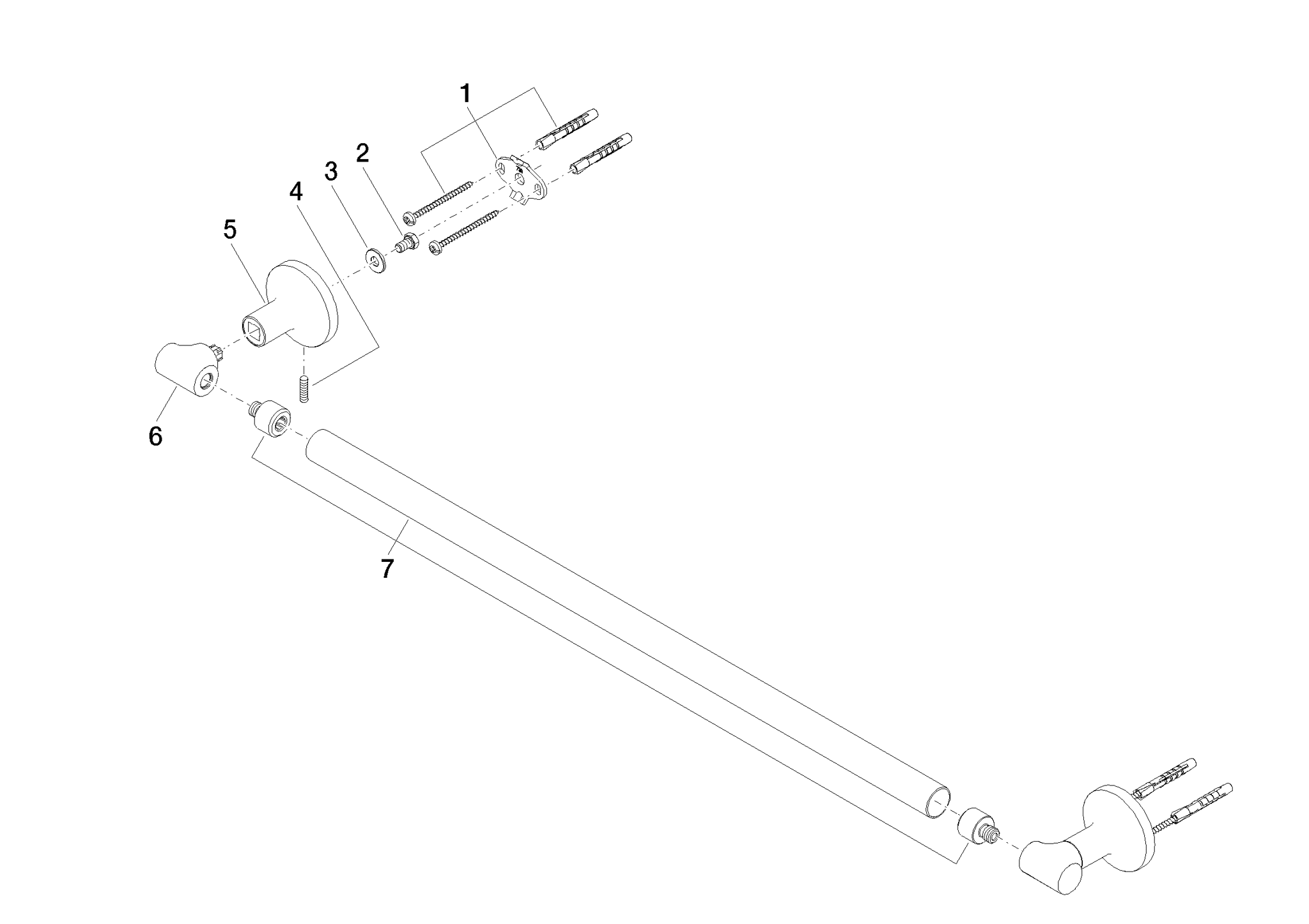 DORNBRACHT LA FLEUR Držák ručníků 600 mm - Champagne (22kt zlato) #83060955-47