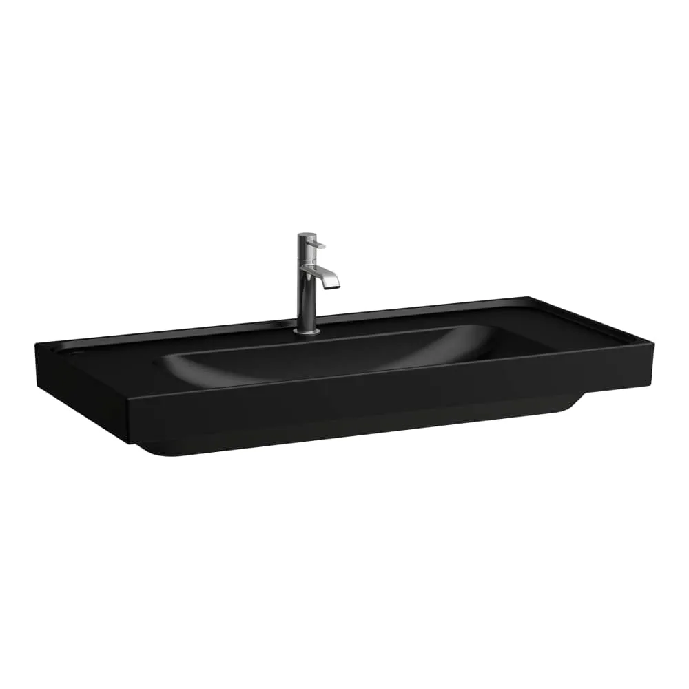 LAUFEN MEDA Umyvadlo, s odkládací plochou vpravo a vlevo, broušená spodní část 1000 x 460 x 160 mm #H8161197161111 - 716 - Černá mat