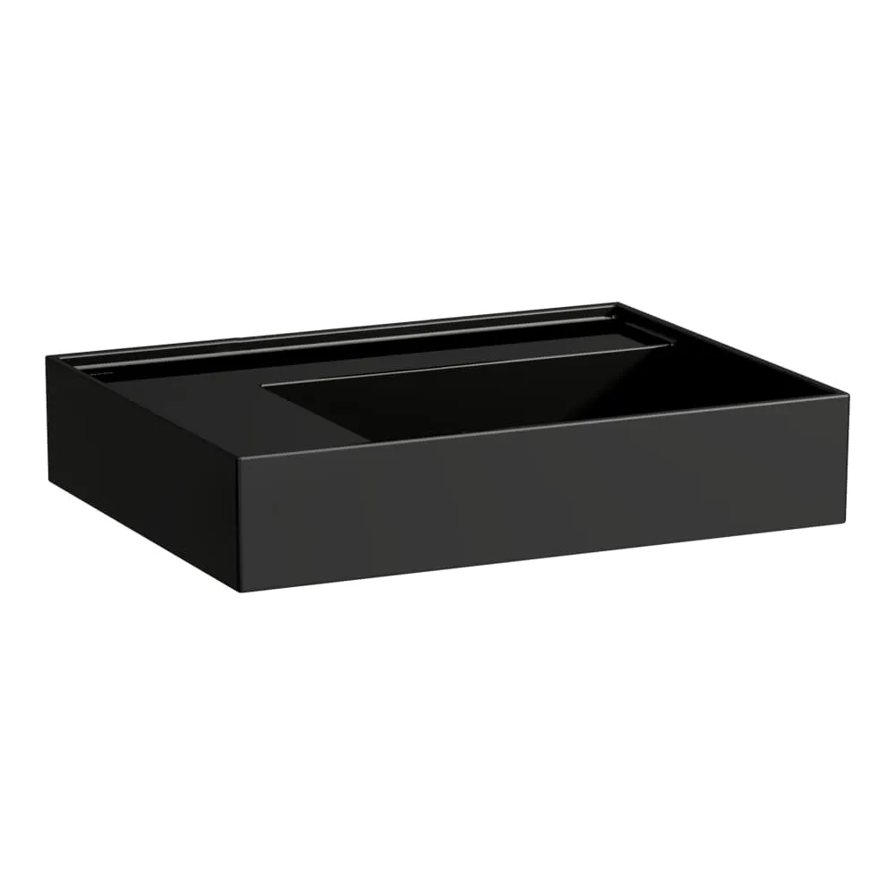 LAUFEN Kartell LAUFEN Umyvadlo, polička vlevo, se speciálním skrytým vývodem 600 x 460 x 120 mm #H8103350201121 - 020 - Černá lesklá