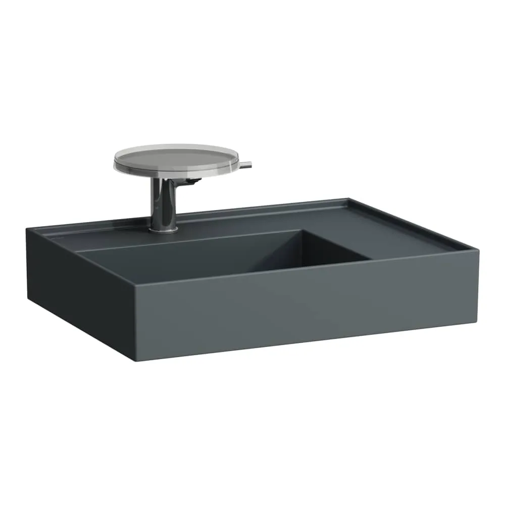 LAUFEN Kartell LAUFEN Umyvadlo, polička vpravo, se speciálním skrytým vývodem 600 x 460 x 120 mm #H8103347588151 - 758 - Grafit mat