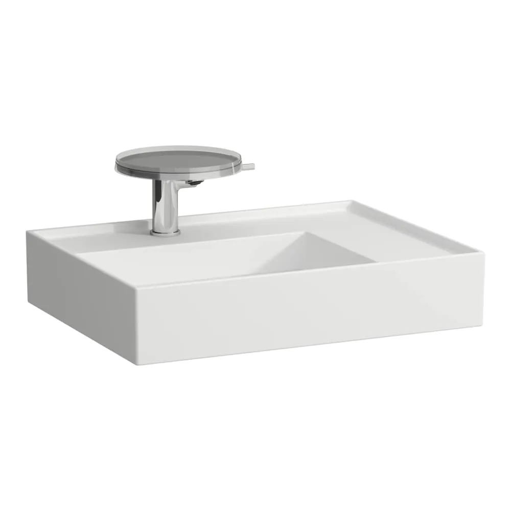 LAUFEN Kartell LAUFEN Umyvadlo, polička vpravo, se speciálním skrytým vývodem 600 x 460 x 120 mm #H8103347578151 - 757 - Bílá mat