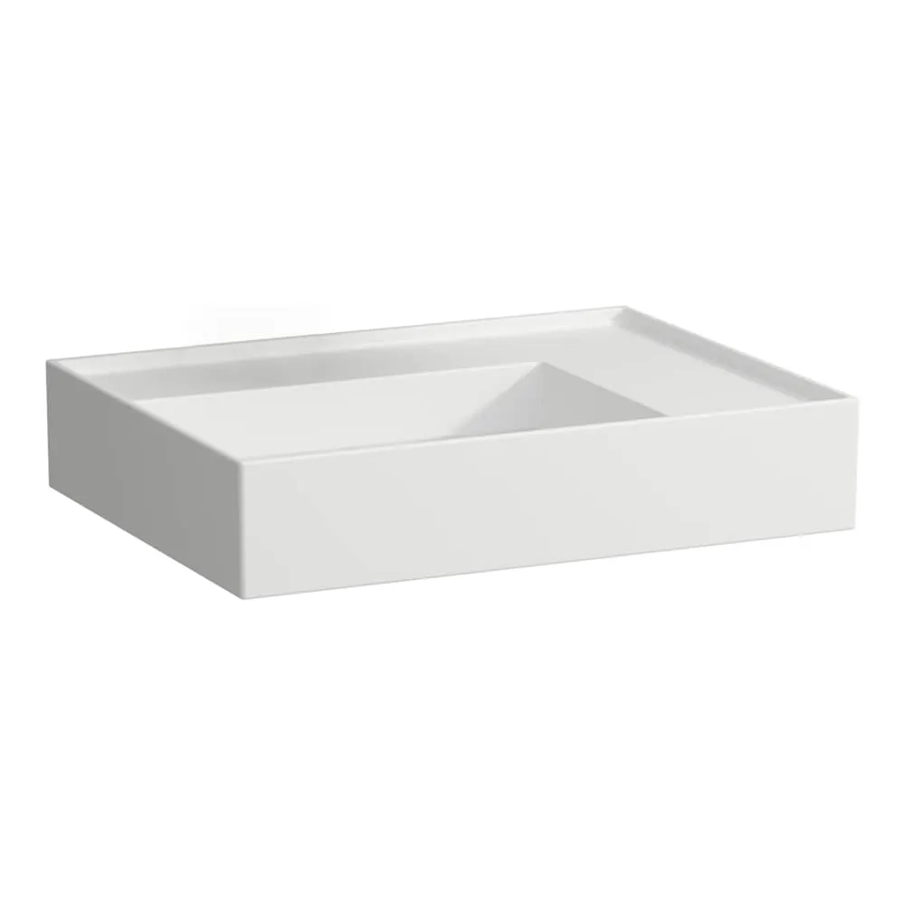 LAUFEN Kartell LAUFEN Umyvadlo, polička vpravo, se speciálním skrytým vývodem 600 x 460 x 120 mm #H8103347571121 - 757 - Bílá mat