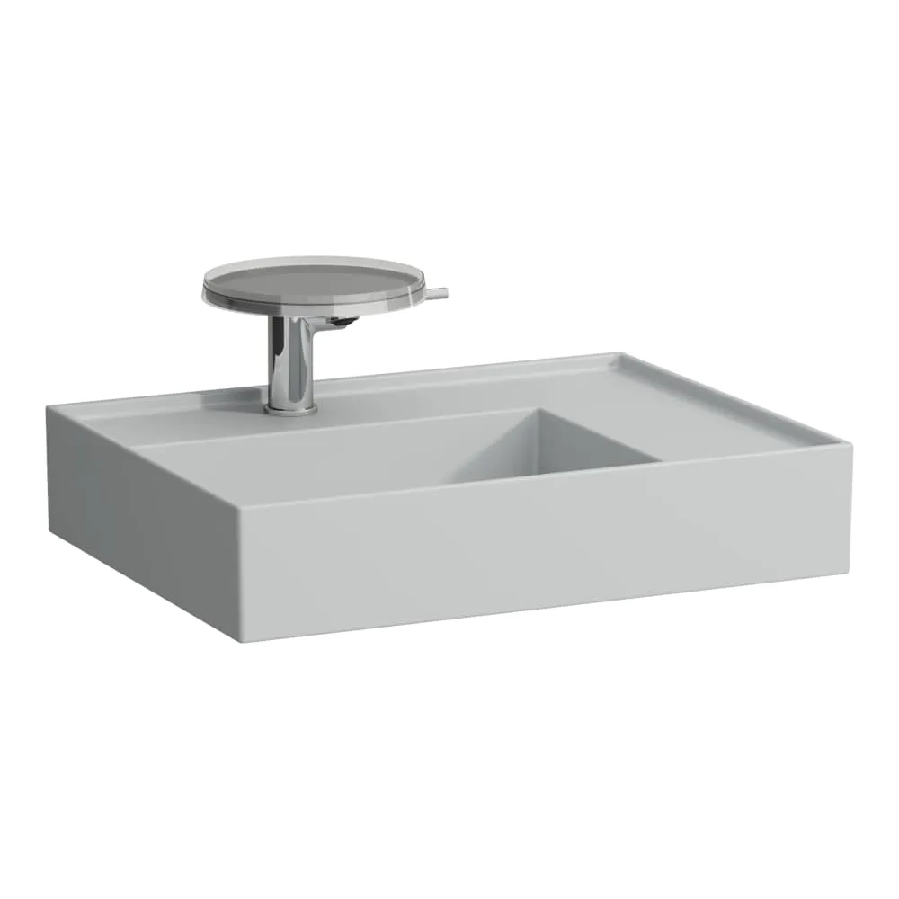 LAUFEN Kartell LAUFEN Umyvadlo, polička vpravo, se speciálním skrytým vývodem 600 x 460 x 120 mm #H8103347598151 - 759 - Šedá mat