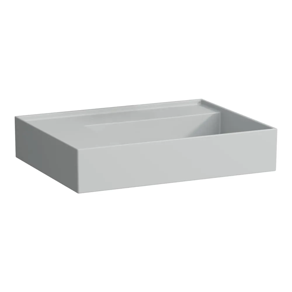 LAUFEN Kartell LAUFEN Umyvadlo, polička vlevo, se speciálním skrytým vývodem 600 x 460 x 120 mm #H8103357591121 - 759 - Šedá mat