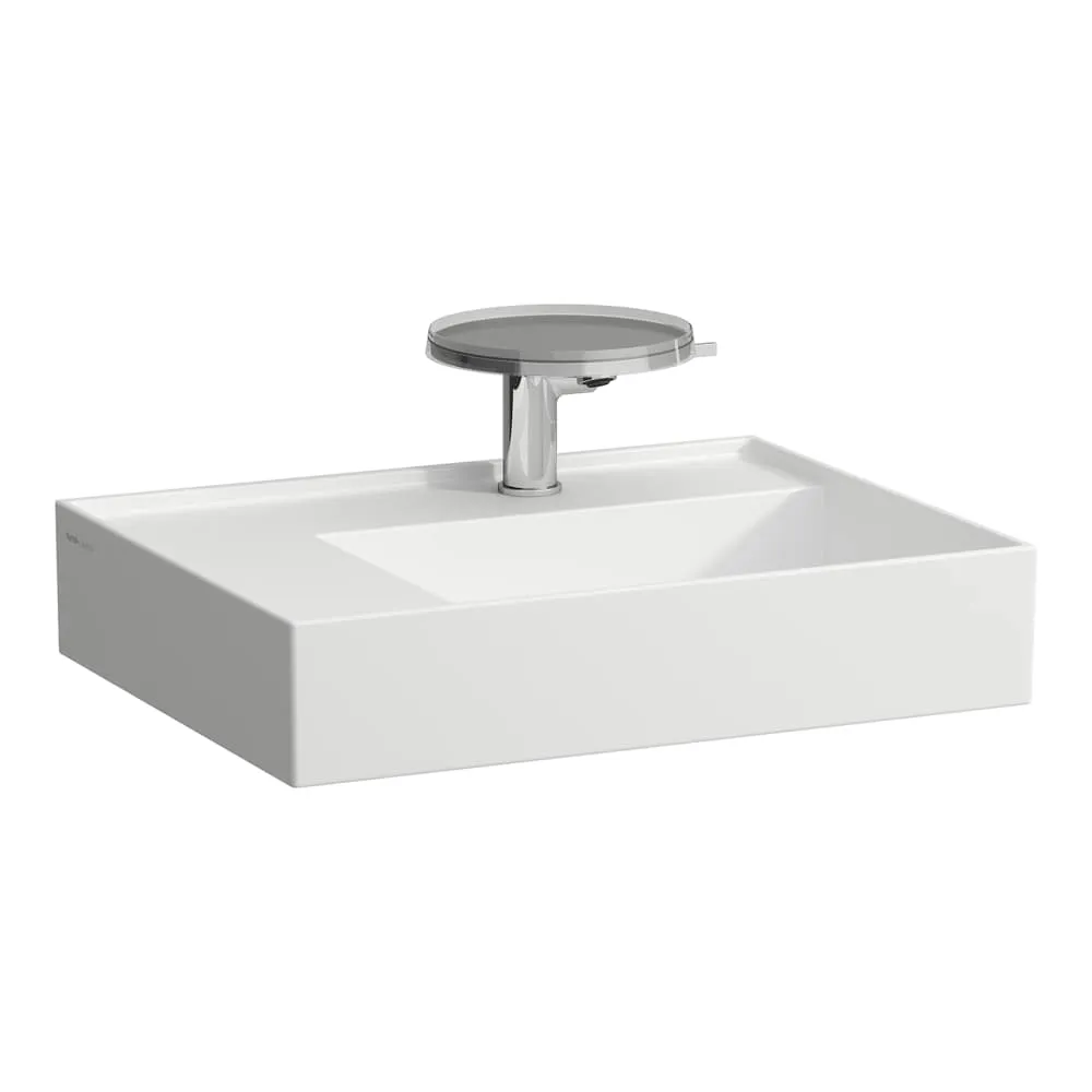LAUFEN Kartell LAUFEN Umyvadlo, polička vlevo, se speciálním skrytým vývodem 600 x 460 x 120 mm #H8103357571111 - 757 - Bílá mat