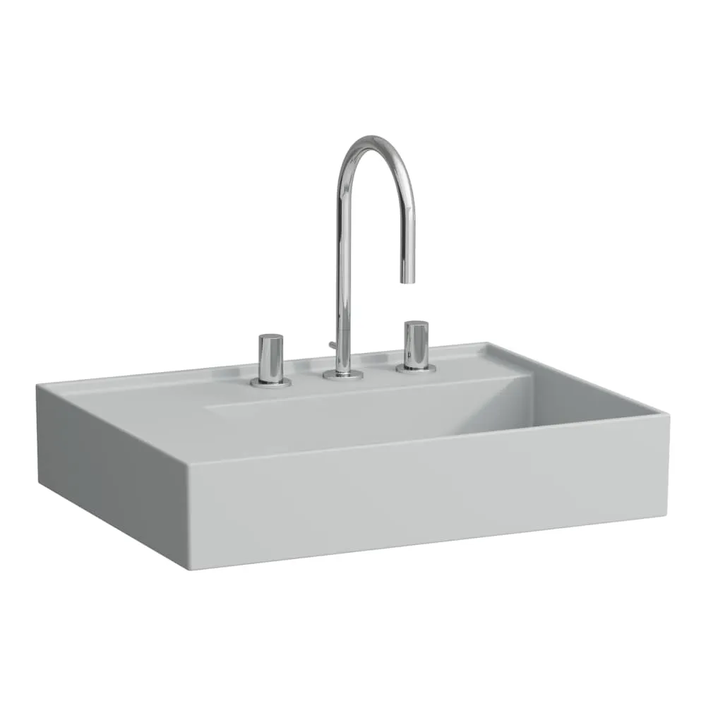 LAUFEN Kartell LAUFEN Umyvadlo, polička vlevo, se speciálním skrytým vývodem 600 x 460 x 120 mm #H8103357591581 - 759 - Šedá mat