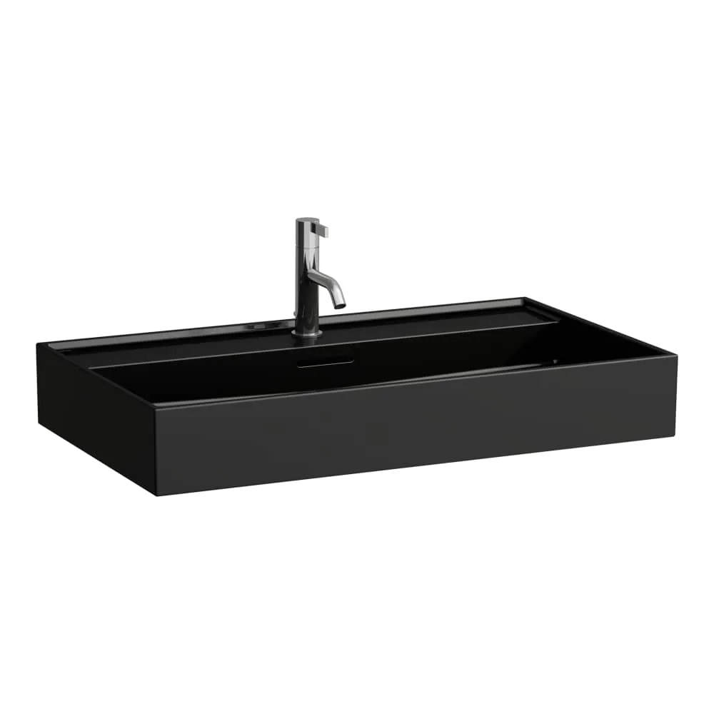 LAUFEN Kartell LAUFEN Umyvadlo, broušená spodní část 800 x 460 x 120 mm #H8163360201041 - 020 - Černá lesklá