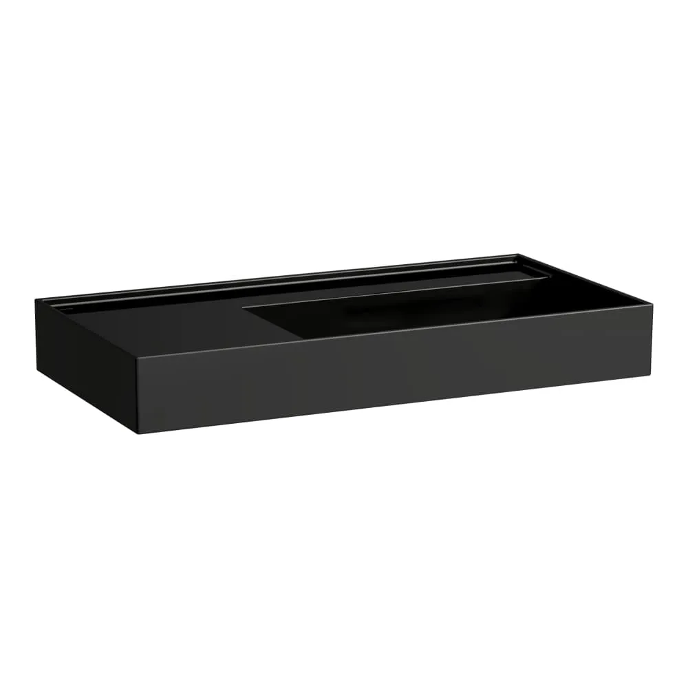 LAUFEN Kartell LAUFEN Umyvadlo, polička vlevo, se speciálním skrytým vývodem 900 x 460 x 120 mm #H8103390201121 - 020 - Černá lesklá