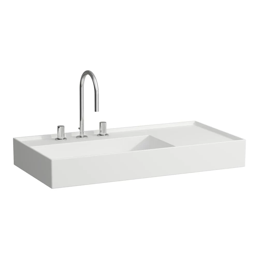 LAUFEN Kartell LAUFEN Umyvadlo se skrytým odpadem, odkládací plocha vpravo, broušená spodní část 900 x 460 x 120 mm #H8183387571111 - 757 - Bílá mat
