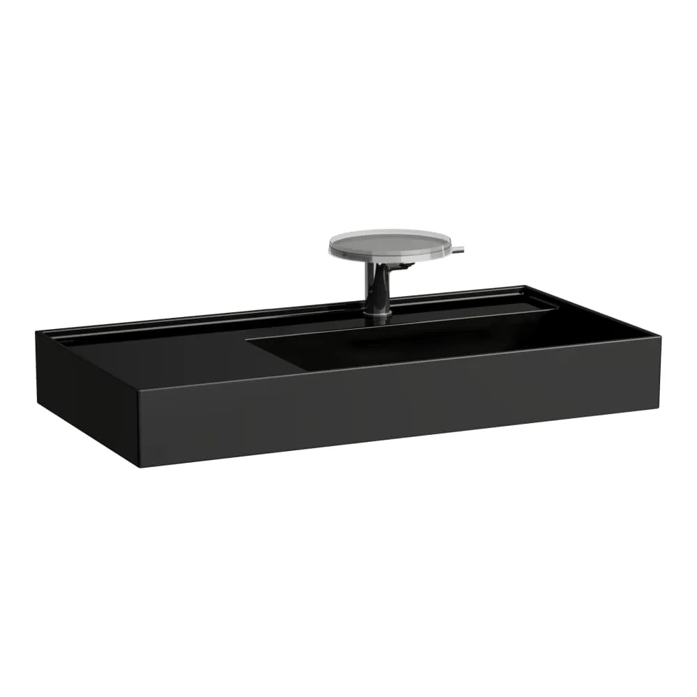 LAUFEN Kartell LAUFEN Umyvadlo, polička vlevo, se speciálním skrytým vývodem 900 x 460 x 120 mm #H8103390201111 - 020 - Černá lesklá