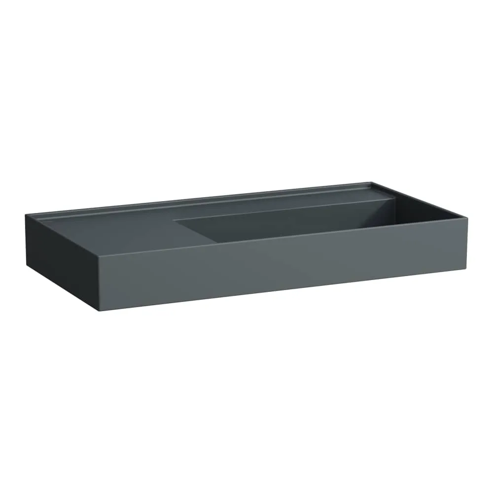 LAUFEN Kartell LAUFEN Umyvadlo, polička vlevo, se speciálním skrytým vývodem 900 x 460 x 120 mm #H8103397581121 - 758 - Grafit mat