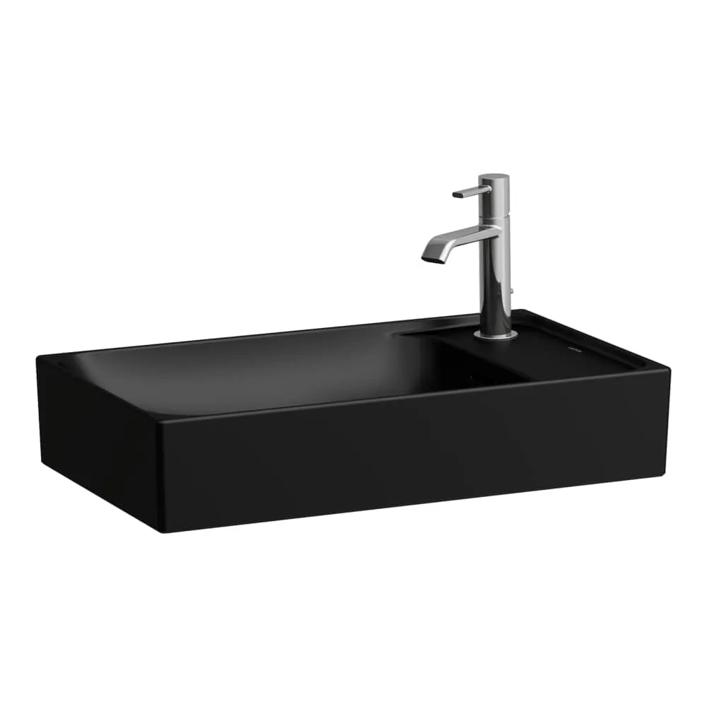 LAUFEN MEDA Umyvadlová mísa, s armaturní deskou vpravo 600 x 350 x 150 mm #H8121137161061 - 716 - Černá mat