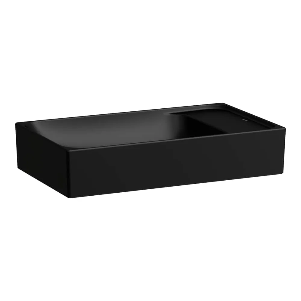 LAUFEN MEDA Umyvadlová mísa, s armaturní deskou vpravo a vlevo 600 x 350 x 150 mm #H8121137161121 - 716 - Černá mat