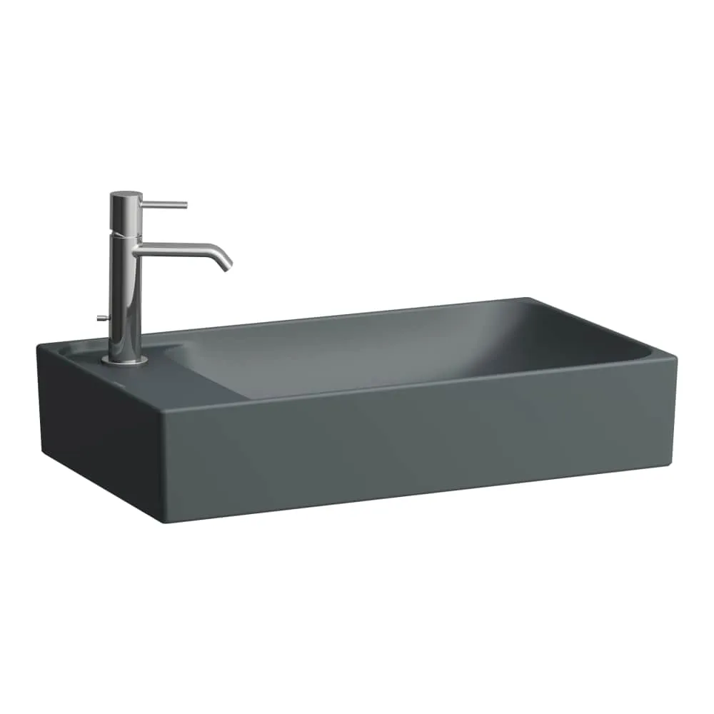 LAUFEN MEDA Umyvadlová mísa, s armaturní deskou vlevo 600 x 350 x 150 mm #H8121137581131 - 758 - Grafit mat