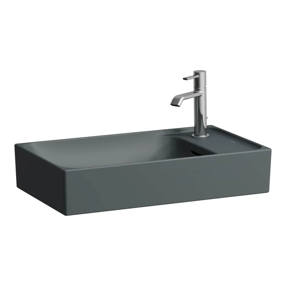 LAUFEN MEDA Umyvadlová mísa, s armaturní deskou vpravo 600 x 350 x 150 mm #H8121137581141 - 758 - Grafit mat