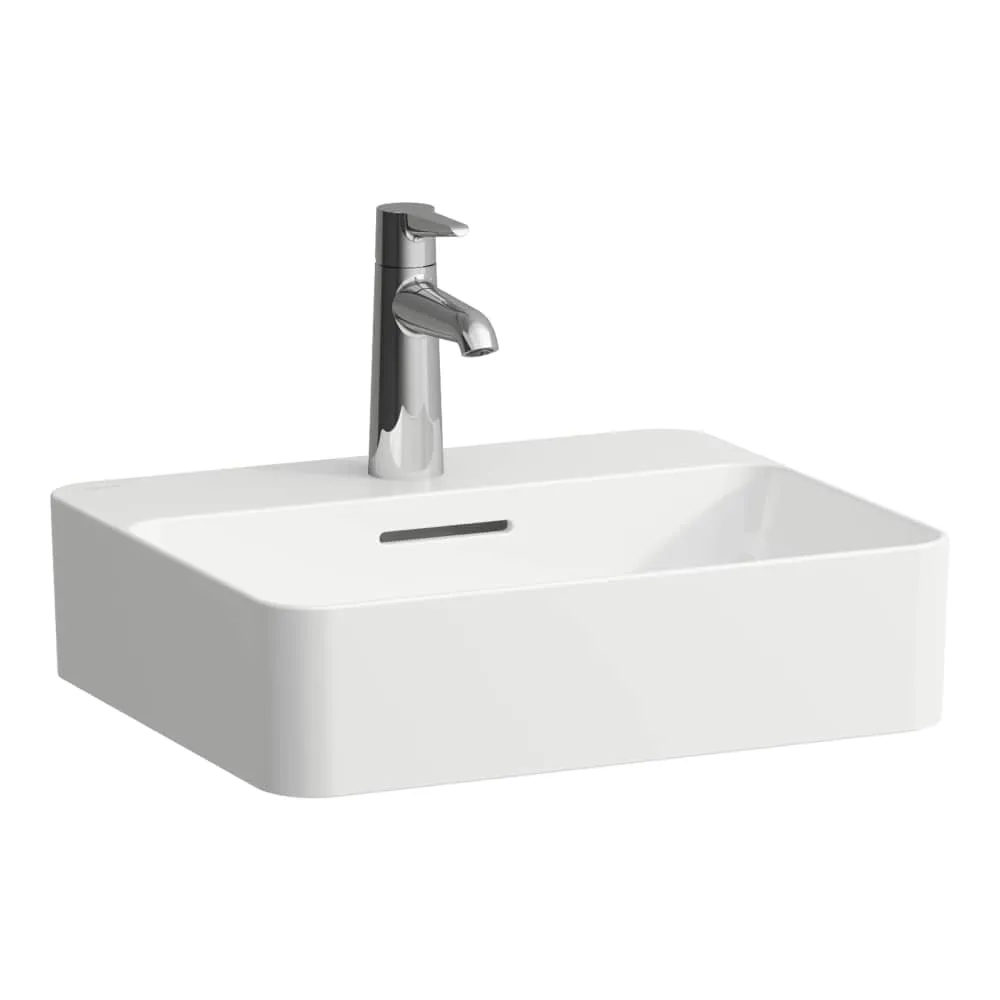 LAUFEN VAL Umyvadlová mísa, s armaturní deskou 450 x 380 x 115 mm #H812280A001091 - A00 - Bílá LCC Active (LAUFEN Clean Coat Active)