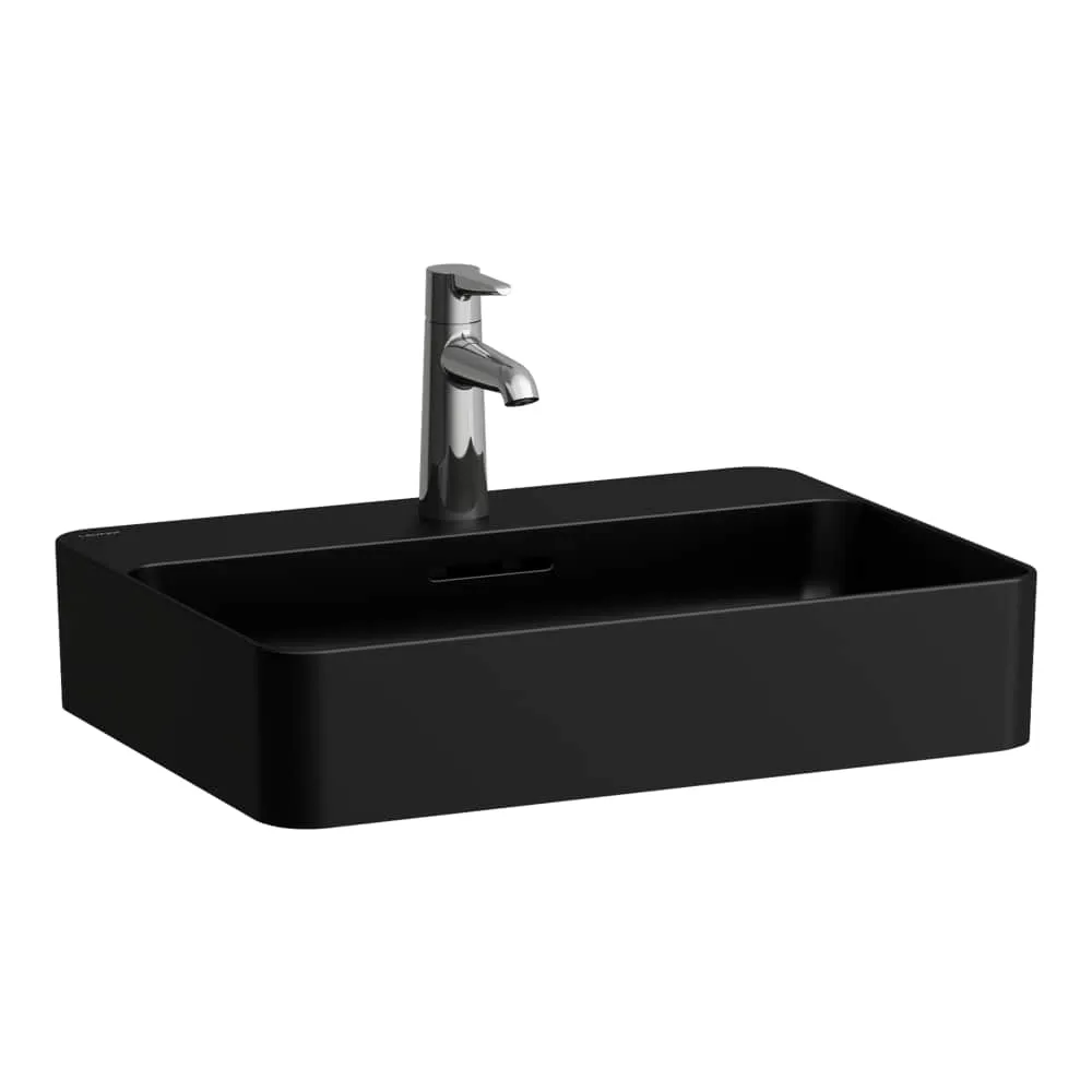 LAUFEN VAL Umyvadlová mísa, s armaturní deskou 550 x 400 x 115 mm #H8122847161091 - 716 - Černá mat
