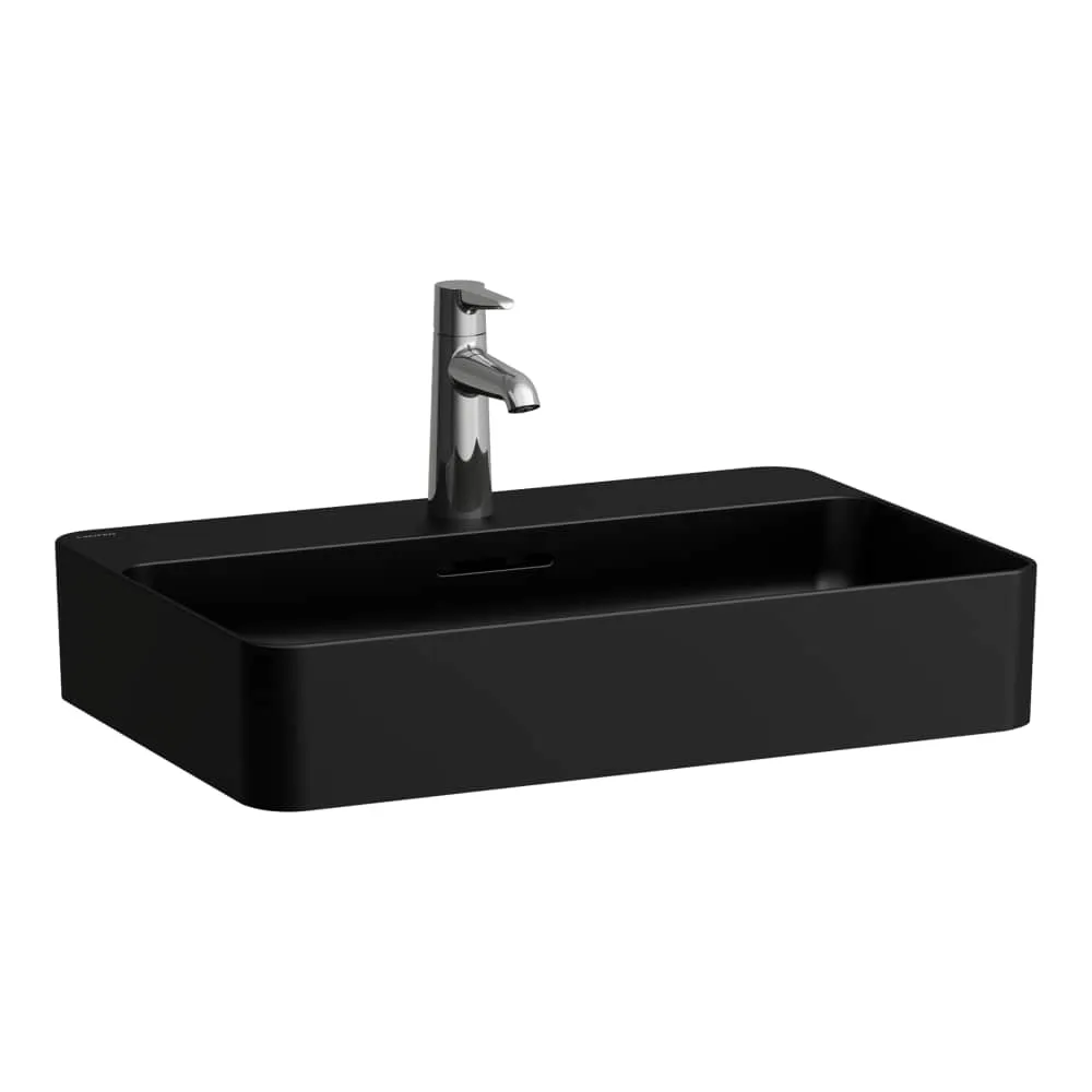 LAUFEN VAL Umyvadlová mísa, s armaturní deskou 600 x 400 x 115 mm #H8122857161091 - 716 - Černá mat
