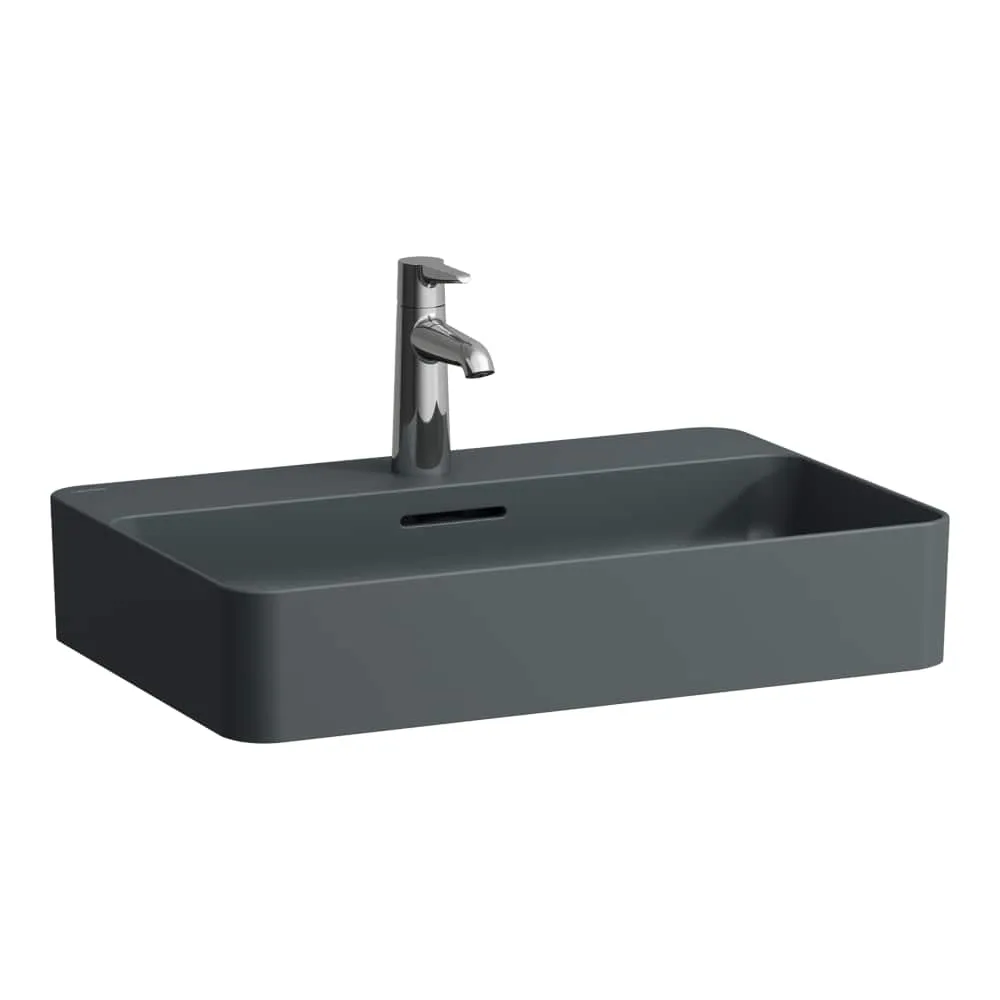 LAUFEN VAL Umyvadlová mísa, s armaturní deskou 600 x 400 x 115 mm #H8122857581581 - 758 - Grafit mat