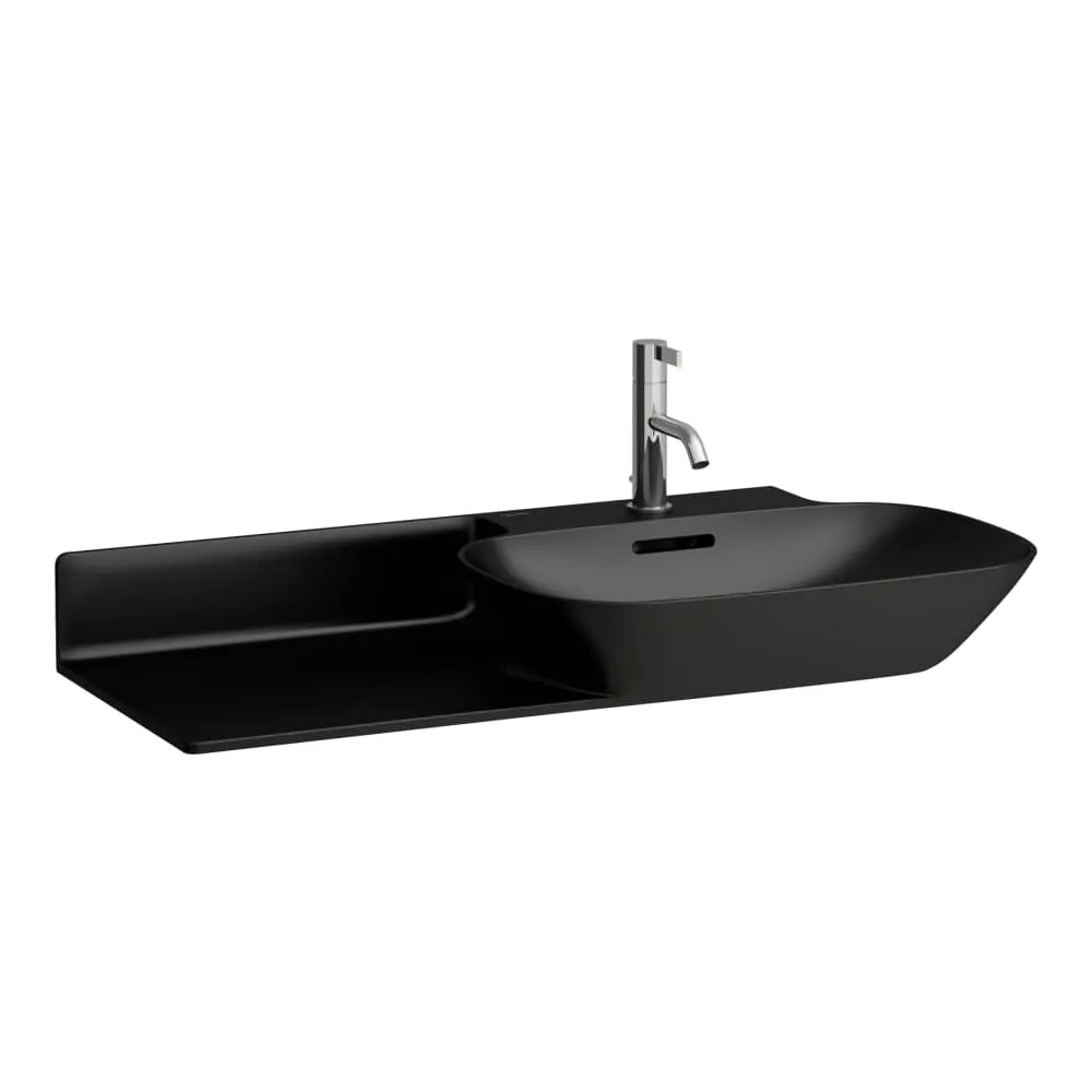 LAUFEN INO Umyvadlo do nábytku s poličkou vlevo 900 x 450 x 120 mm #H8133017161111 - 716 - Černá mat