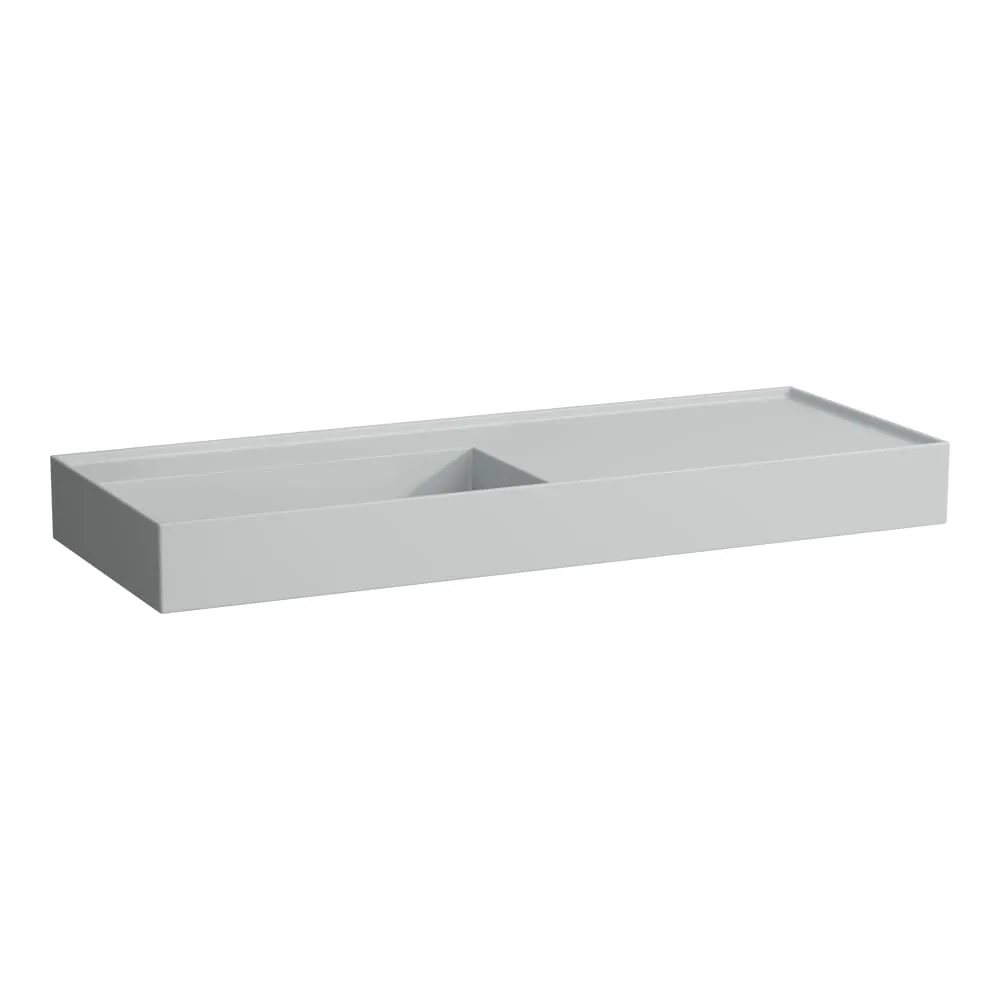 LAUFEN Kartell LAUFEN Umyvadlo do nábytku, s odkládací plochou vpravo, včetně odpadního ventilu (neuzavíratelný) H898301 1200 x 460 x 120 mm #H8133327591121 - 759 - Šedá mat