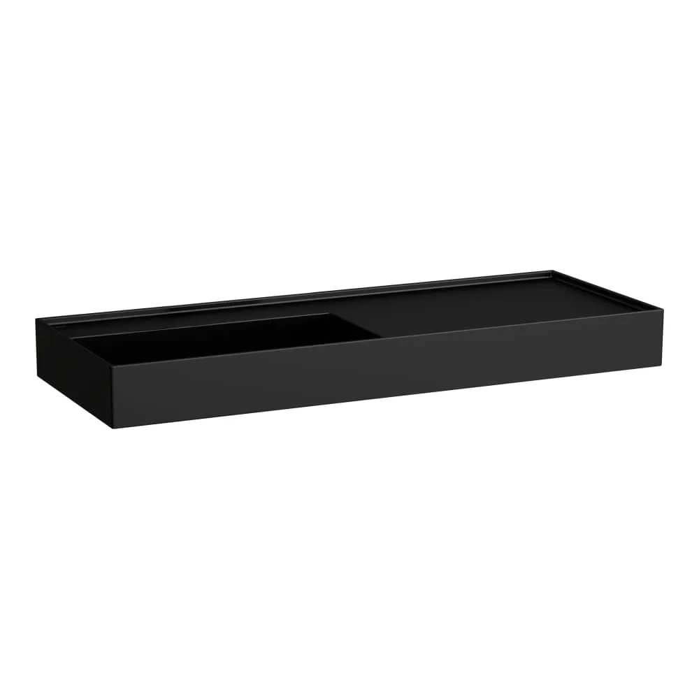 LAUFEN Kartell LAUFEN Umyvadlo do nábytku, s odkládací plochou vpravo, včetně odpadního ventilu (neuzavíratelný) H898301 1200 x 460 x 120 mm #H8133327161121 - 716 - Černá mat