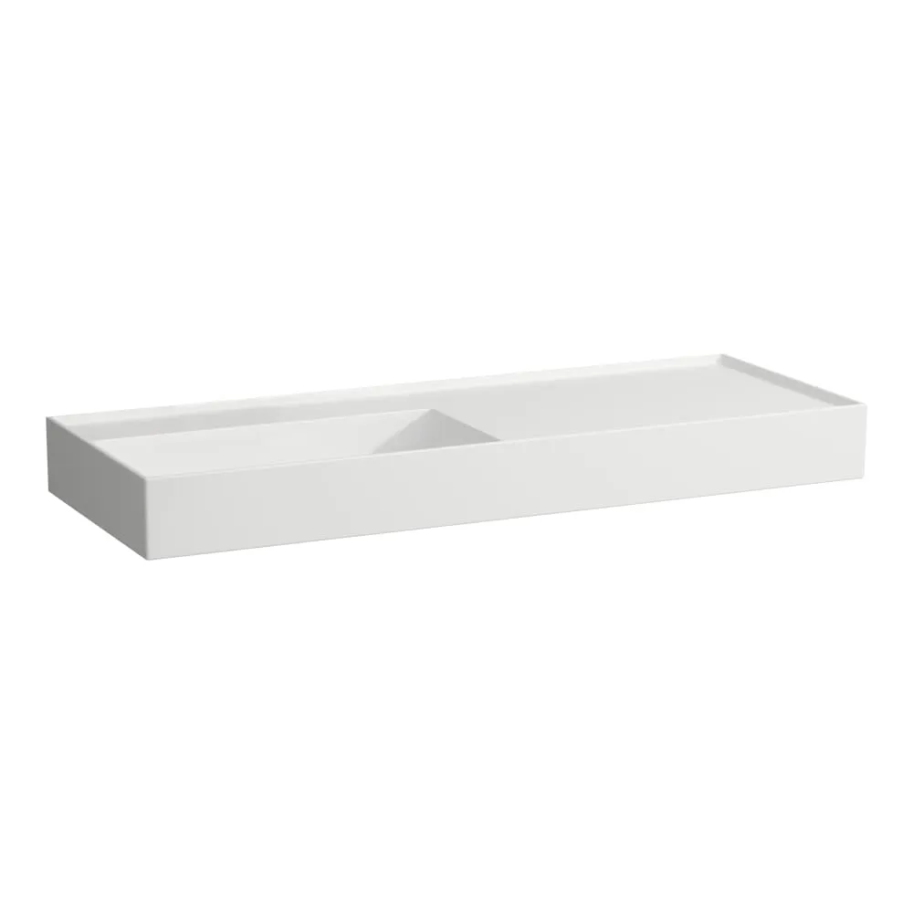 LAUFEN Kartell LAUFEN Umyvadlo do nábytku, s odkládací plochou vpravo, včetně odpadního ventilu (neuzavíratelný) H898301 1200 x 460 x 120 mm #H8133327571121 - 757 - Bílá mat