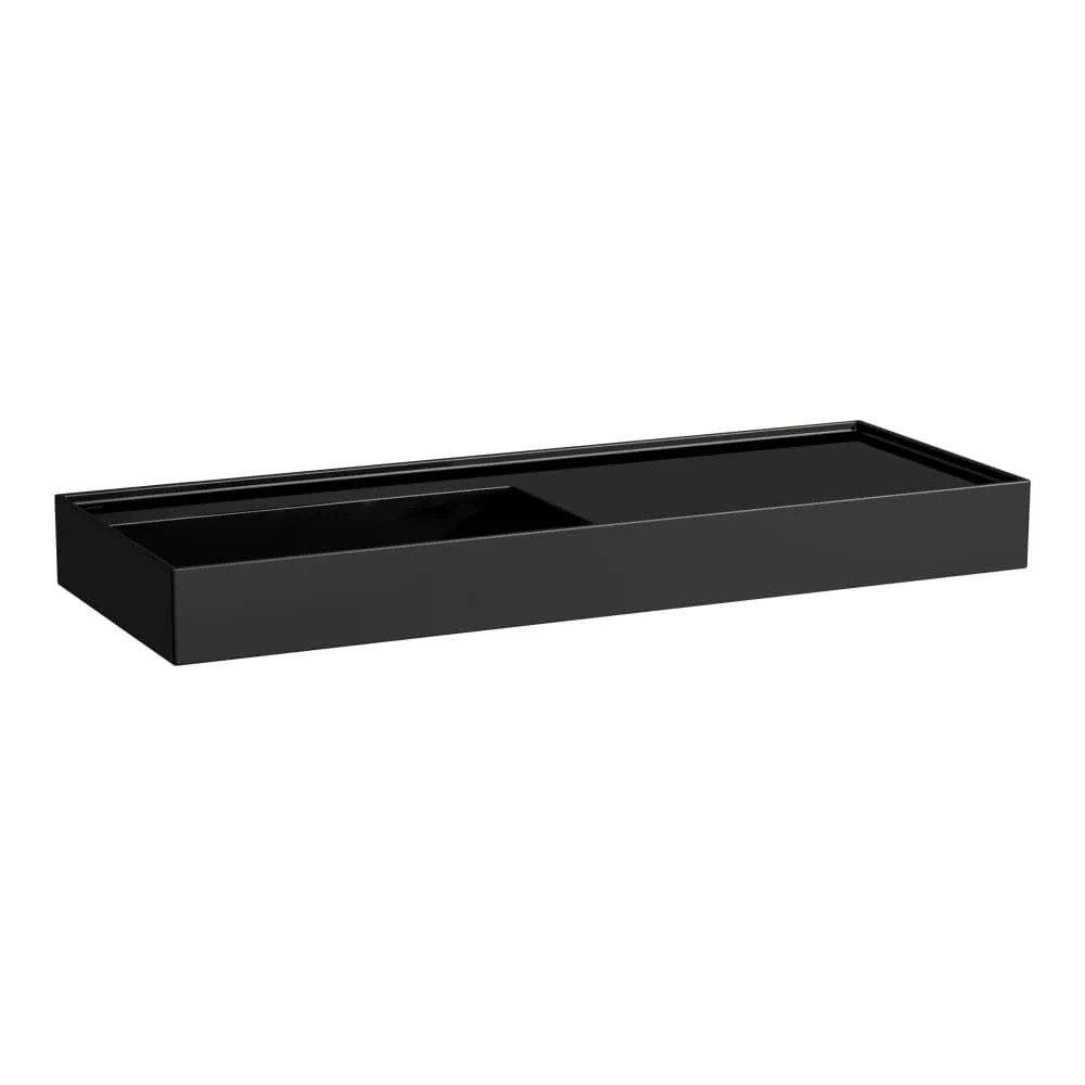LAUFEN Kartell LAUFEN Umyvadlo do nábytku, s odkládací plochou vpravo, včetně odpadního ventilu (neuzavíratelný) H898301 1200 x 460 x 120 mm #H8133320201121 - 020 - Černá lesklá