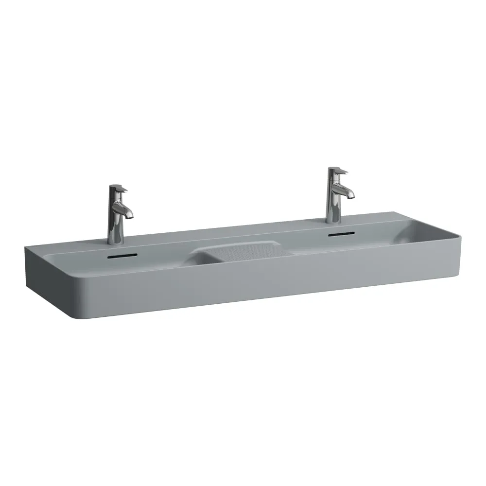 LAUFEN VAL Dvojumyvadlo do nábytku, se sníženou odkládací plochou s reliéfem 1200 x 420 x 115 mm #H8142827581041 - 758 - Grafit mat