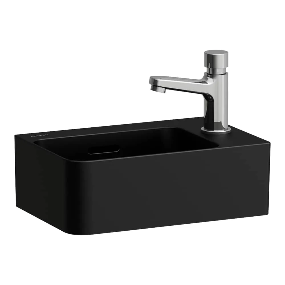 LAUFEN VAL Umývátko, s 1 otvorem pro baterii vpravo 340 x 220 x 115 mm #H8152807161061 - 716 - Černá mat