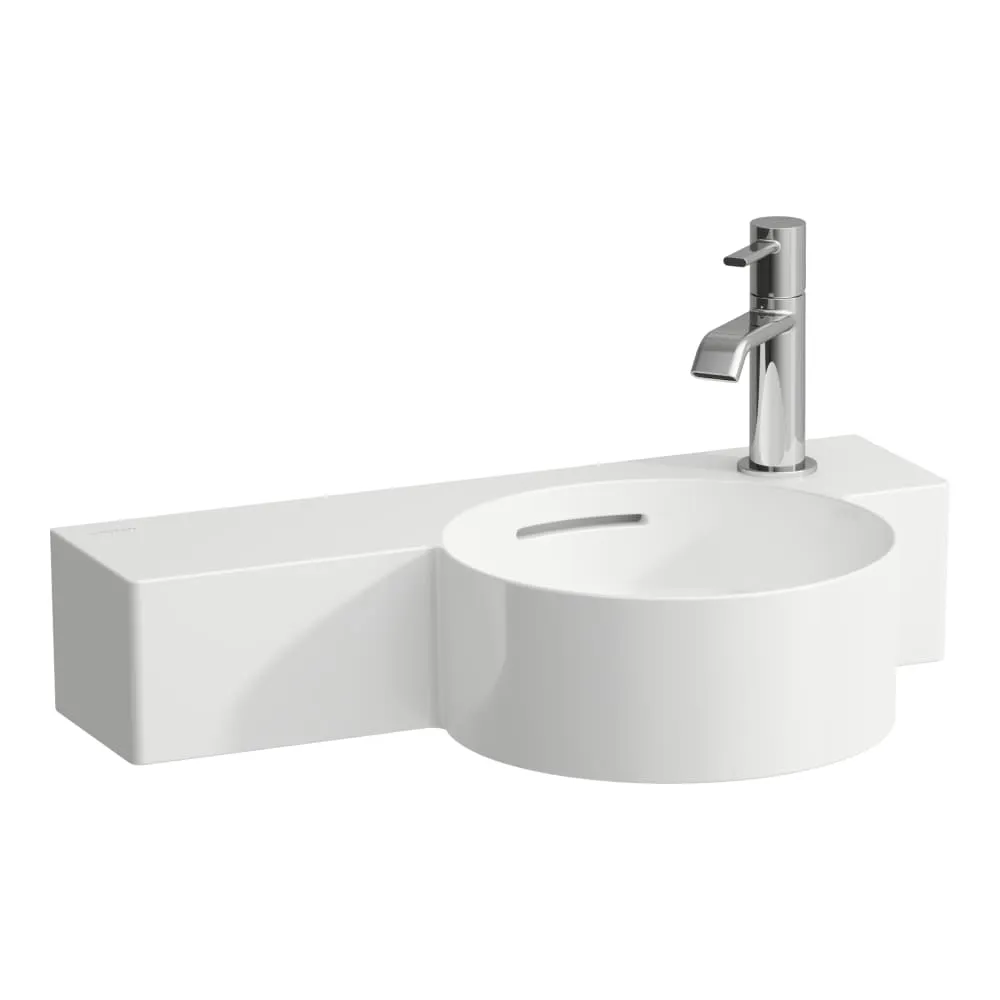 LAUFEN VAL Kulaté umývátko, s odkládací plochou vlevo, řezatelné do 430 mm 550 x 315 x 115 mm #H8152840001141 - 000 - Bílá