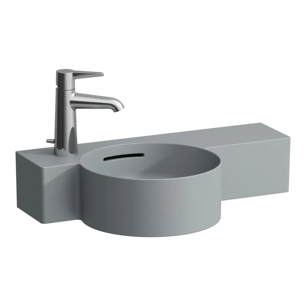 LAUFEN VAL Kulaté umývátko, s odkládací plochou vpravo, řezatelné do 430 mm 550 x 315 x 115 mm #H8152837581131 - 758 - Grafit mat