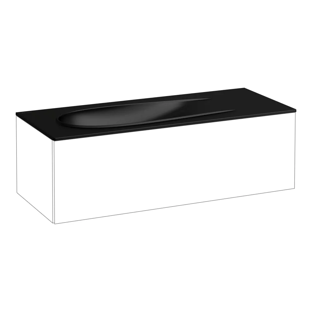 LAUFEN ILBAGNOALESSI Umyvadlo do nábytku 'slim', vč. keramické krytky odpadního ventilu 1200 x 500 x 15 mm #H8179797161091 - 716 - Černá mat