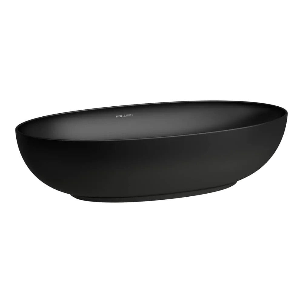 LAUFEN ILBAGNOALESSI Umyvadlová mísa, oválná, vč. keramické krytky odpadního ventilu 700 x 380 x 170 mm #H8189777161121 - 716 - Černá mat
