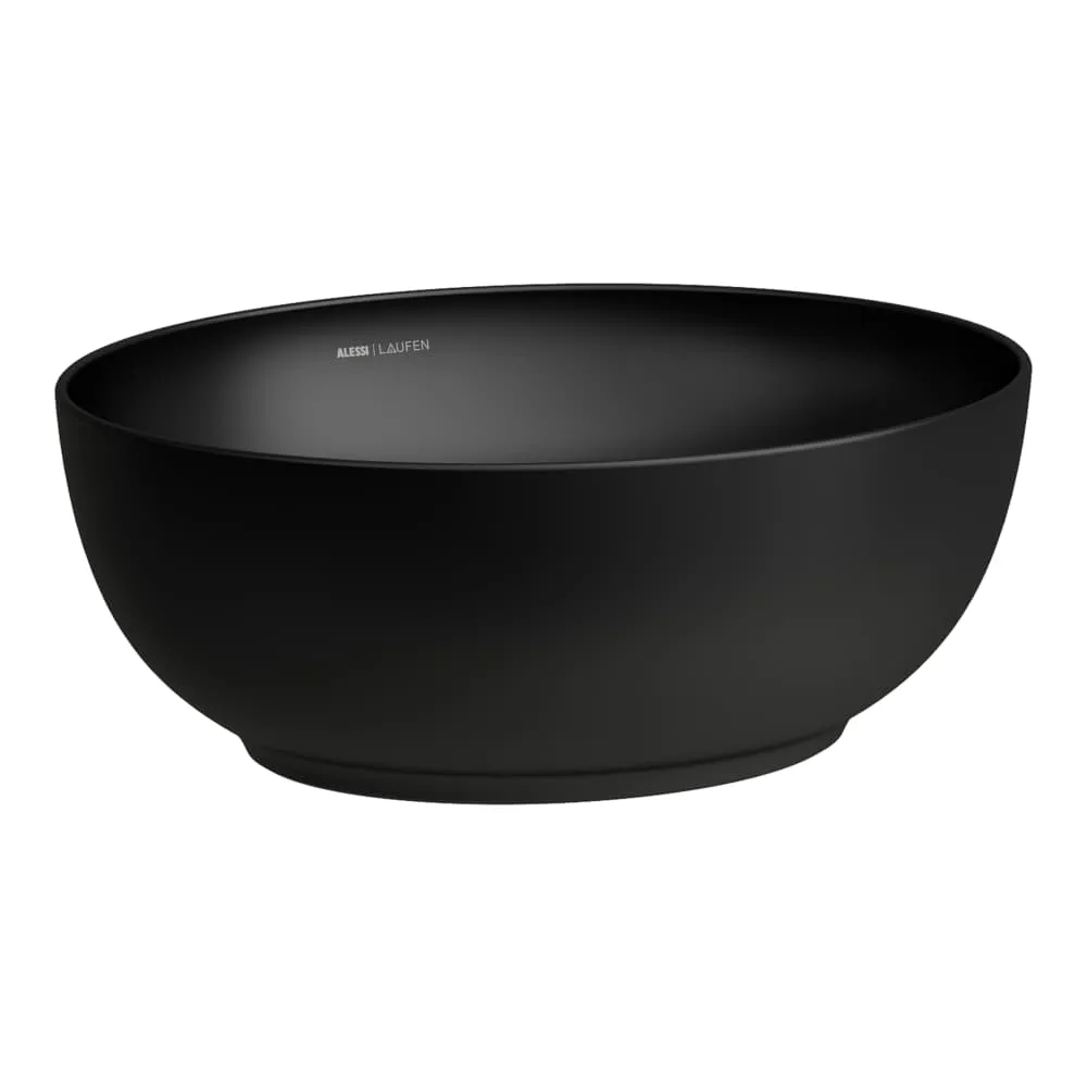LAUFEN ILBAGNOALESSI Umyvadlová mísa, oválná, vč. keramické krytky odpadního ventilu 450 x 380 x 170 mm #H8189757161121 - 716 - Černá mat