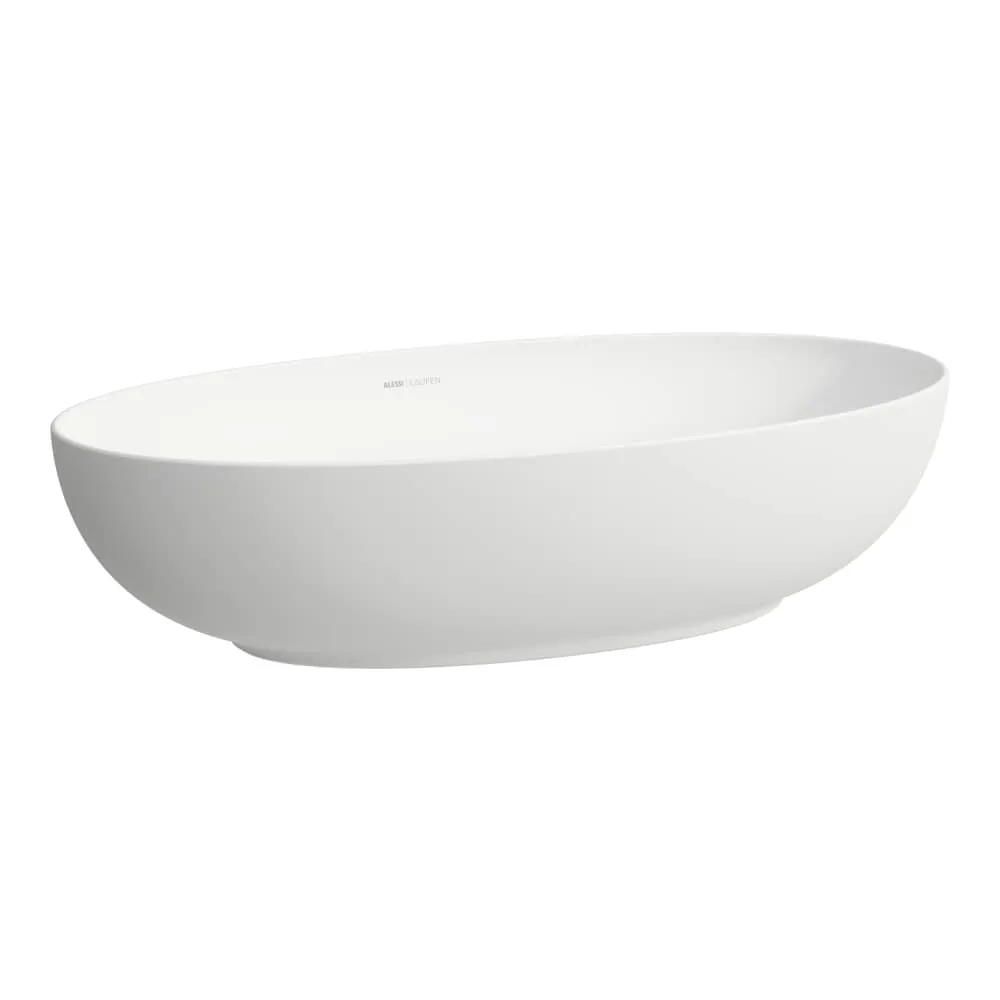 LAUFEN ILBAGNOALESSI Umyvadlová mísa, oválná, vč. keramické krytky odpadního ventilu 700 x 380 x 170 mm #H8189777571121 - 757 - Bílá mat