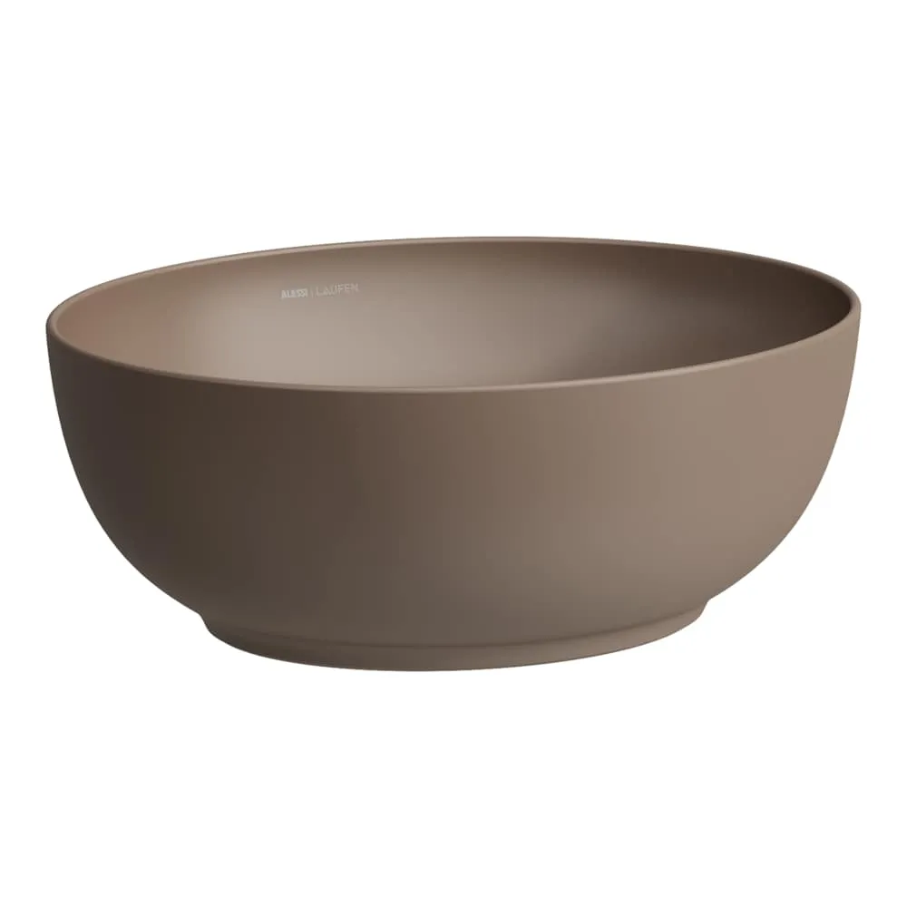 LAUFEN ILBAGNOALESSI Umyvadlová mísa, oválná, vč. keramické krytky odpadního ventilu 450 x 380 x 170 mm #H8189751881121 - 188 - Café mat