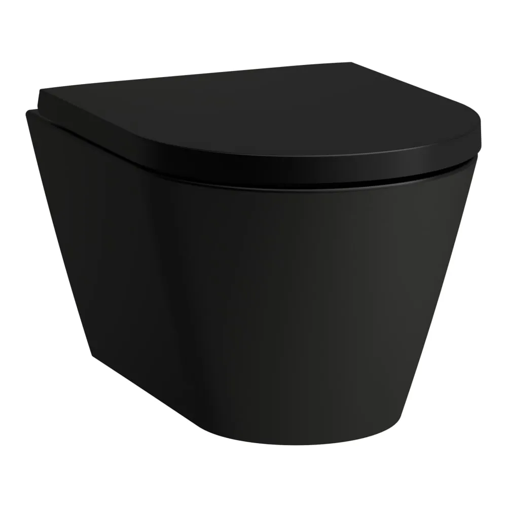 LAUFEN Kartell LAUFEN Závěsné WC rimless/compact, hluboké splachování 490 x 370 x 355 mm #H8203337160001 - 716 - Černá mat